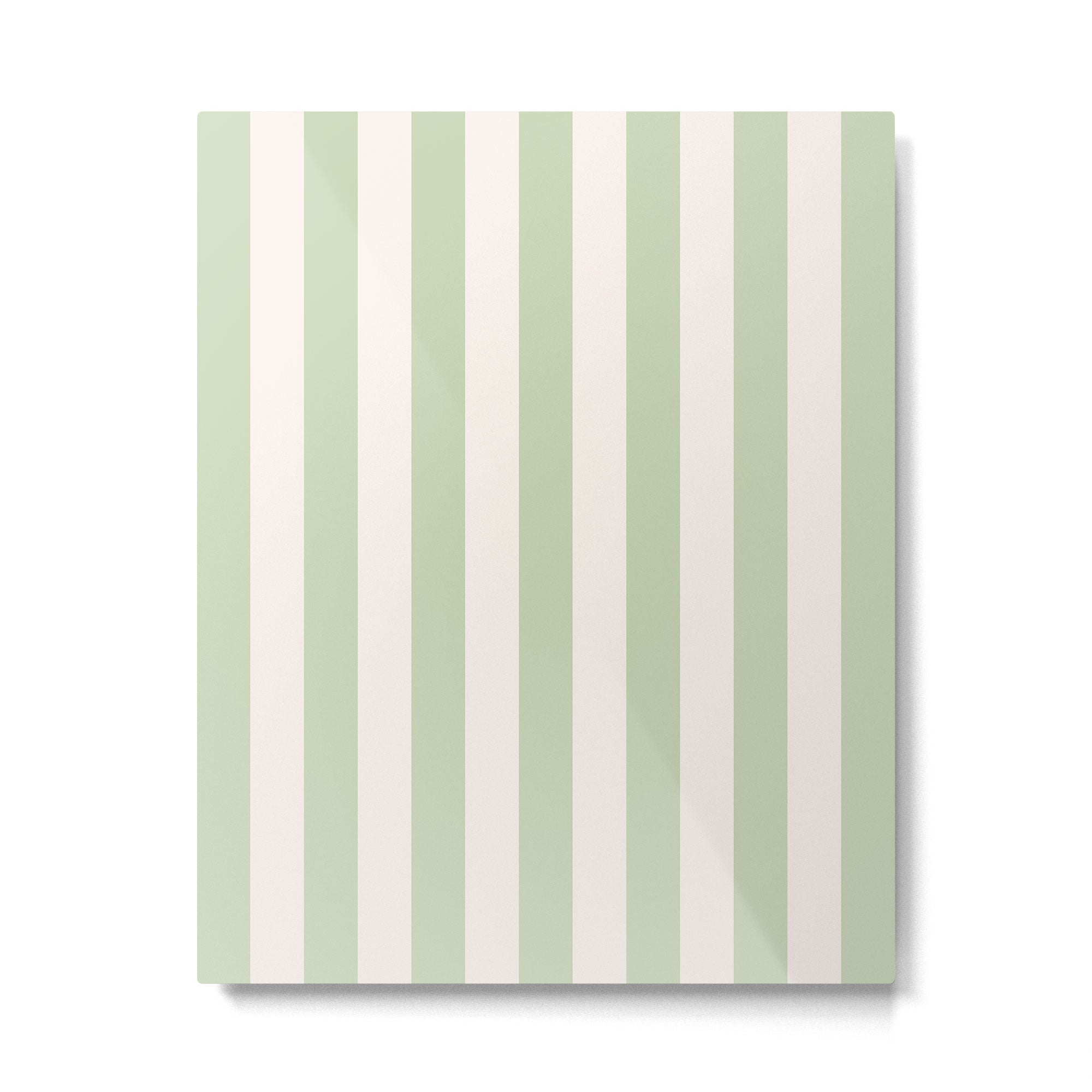 Pastel Green Vertical Stripes Metal Print Gallery Image 4