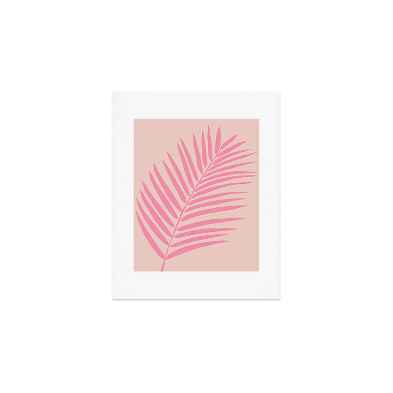 Pink And Blush Palm Leaf Art Print Gallery Image 1