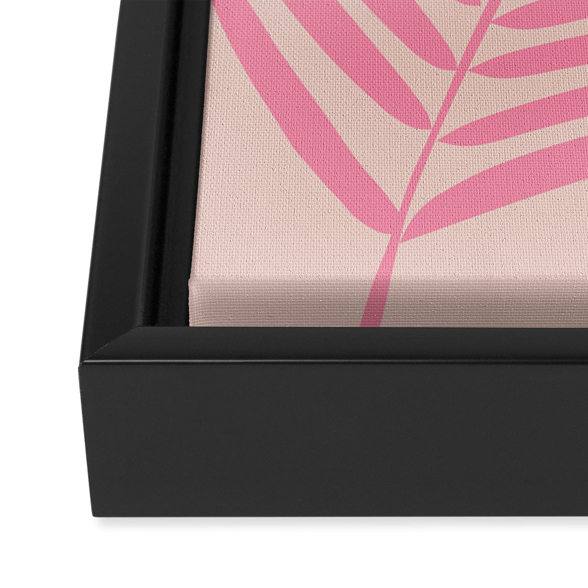 Pink And Blush Palm Leaf Framed Canvas Print Gallery Image 3