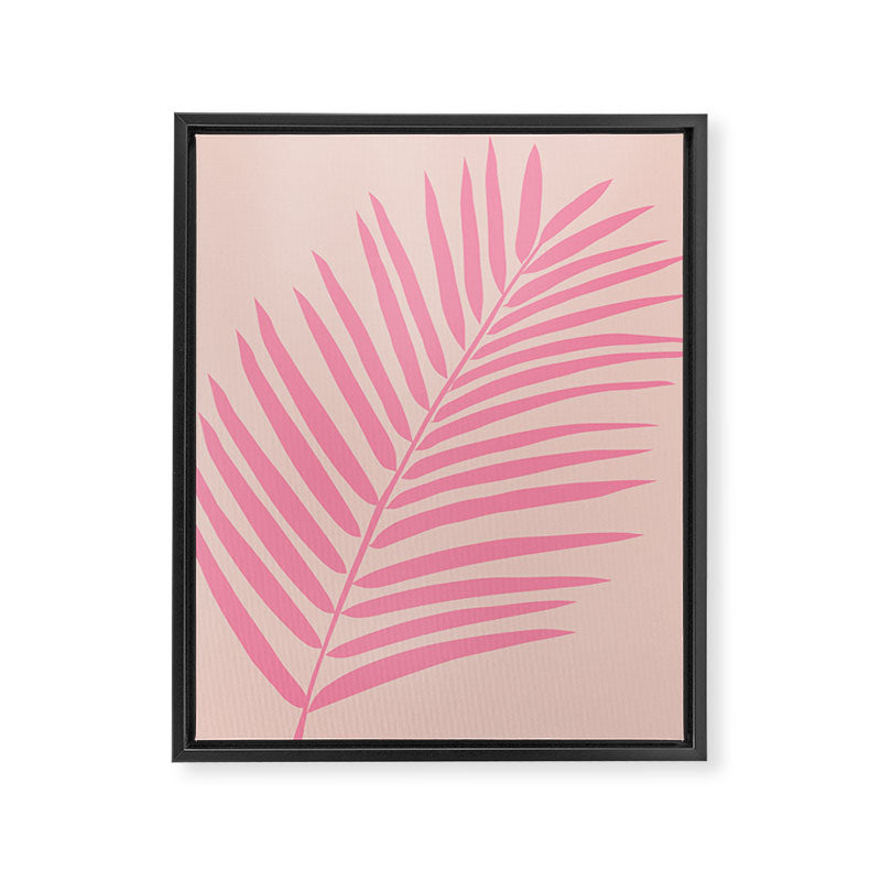 Pink And Blush Palm Leaf Framed Canvas Print Gallery Image 6