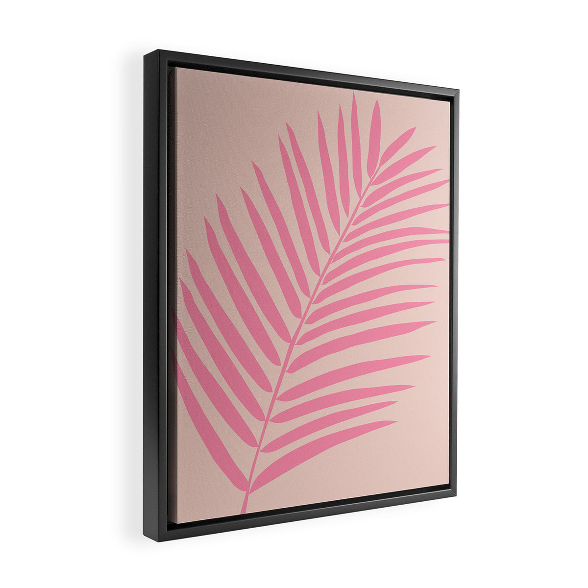 Pink And Blush Palm Leaf Framed Canvas Print Gallery Image 2