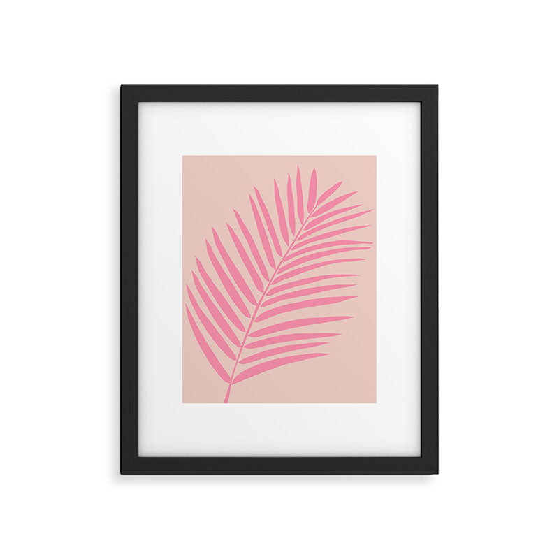 Pink And Blush Palm Leaf Framed Art Print Gallery Image 5