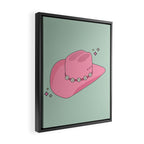 Pink And Green Colorful Cowboy Hat Framed Canvas Print Gallery Image 2
