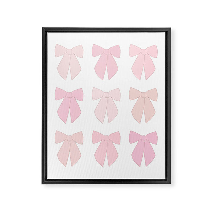 Pink Bows Preppy Coquette Framed Canvas Print Gallery Image 1