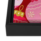 Pink Christmas Decorations Retro Baubles Framed Canvas Print Gallery Image 3