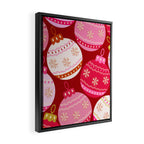 Pink Christmas Decorations Retro Baubles Framed Canvas Print Gallery Image 2
