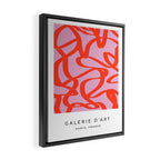 Pink Retro Lines Modern Abstract Brush Shapes Midcentury Line Shapes Vintage Framed Canvas Print Gallery Image 2