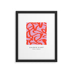 Pink Retro Lines Modern Abstract Brush Shapes Midcentury Line Shapes Vintage Framed Art Print Gallery Image 5