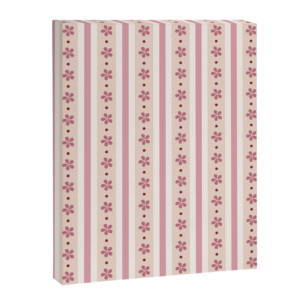 Pink Stripes And Flowers Canvas Print Gallery Image 6