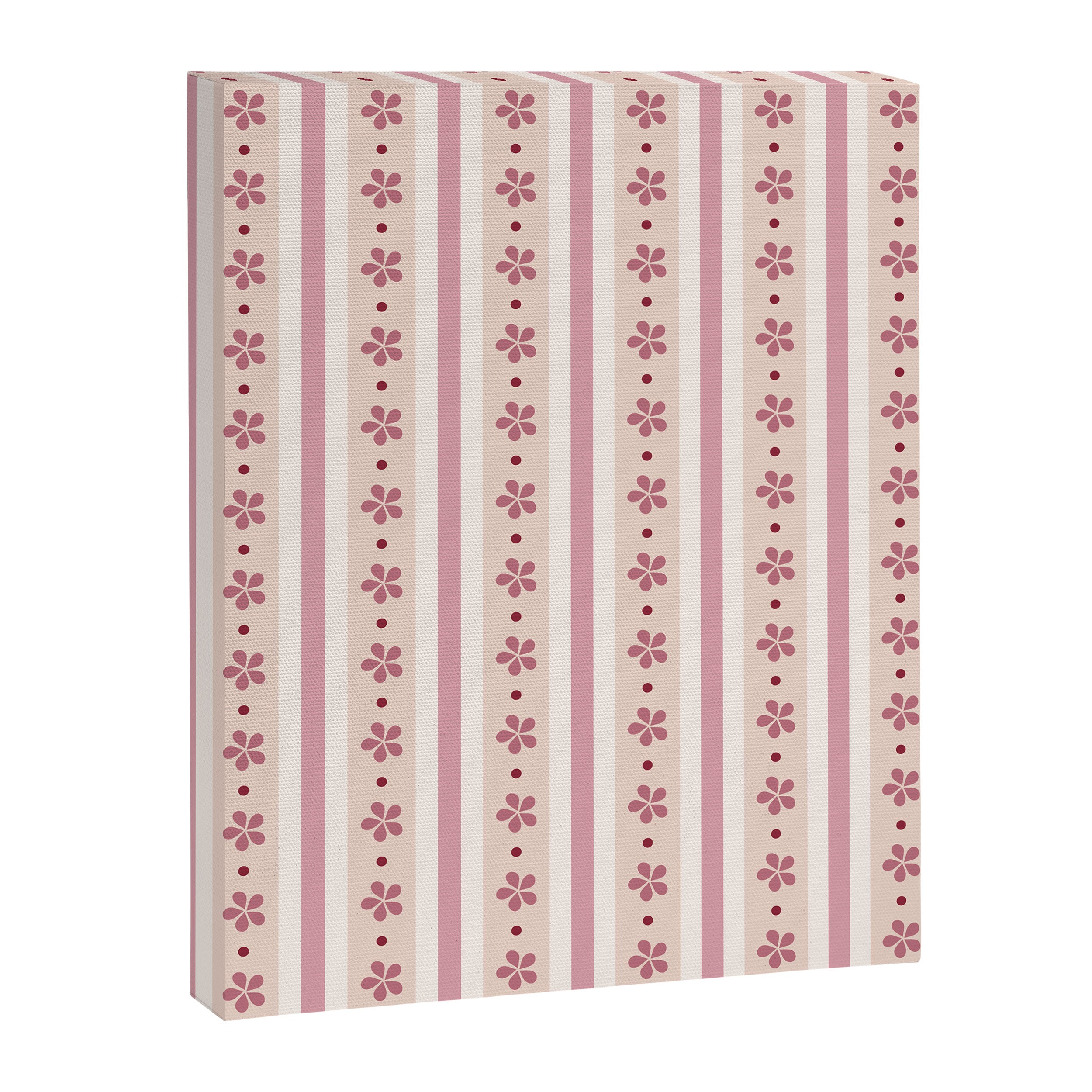 Pink Stripes And Flowers Canvas Print Gallery Image 6