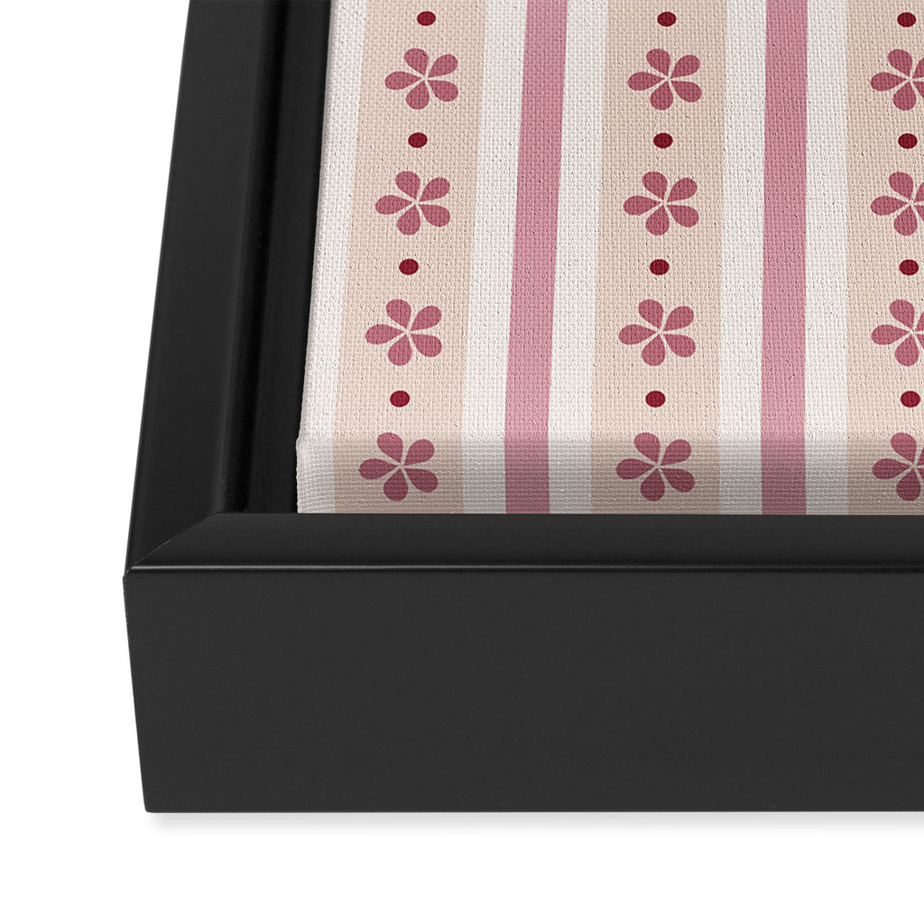 Pink Stripes And Flowers Framed Canvas Print Gallery Image 3
