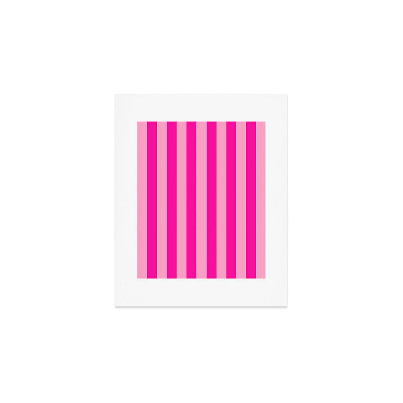 Pink Stripes Preppy Modern Art Print Gallery Image 1