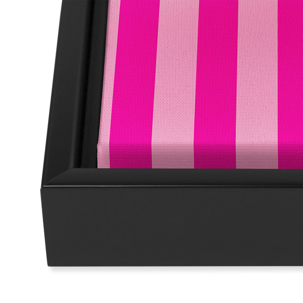 Pink Stripes Preppy Modern Framed Canvas Print Gallery Image 3
