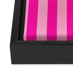 Pink Stripes Preppy Modern Framed Canvas Print Gallery Image 3