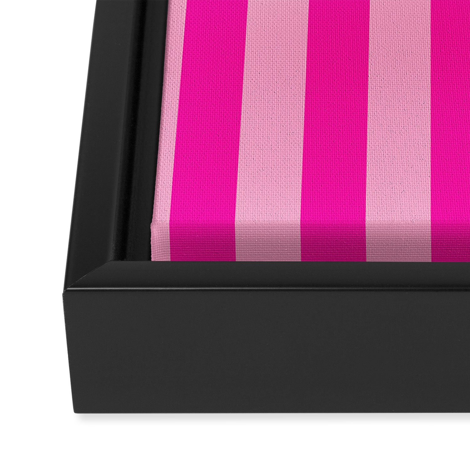 Pink Stripes Preppy Modern Framed Canvas Print Gallery Image 3