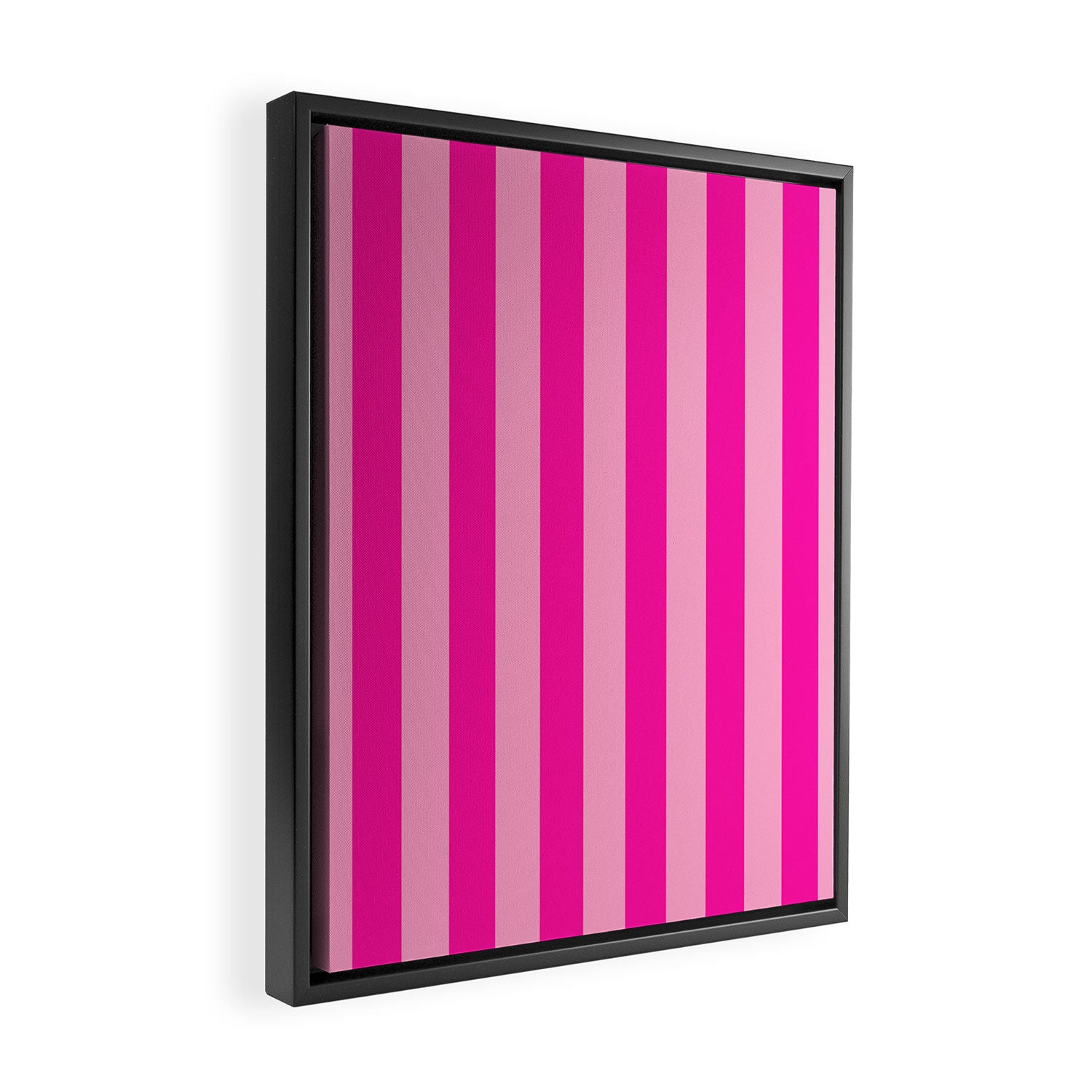Pink Stripes Preppy Modern Framed Canvas Print Gallery Image 2