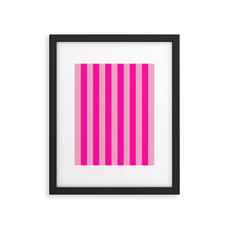 Pink Stripes Preppy Modern Framed Art Print Gallery Image 5