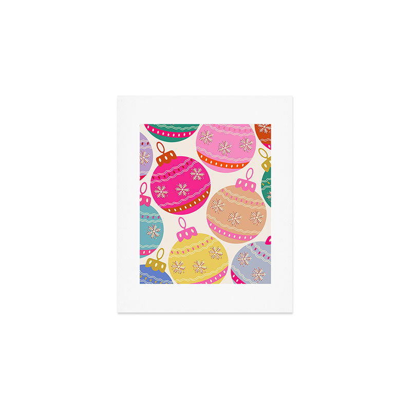 Playful Christmas Baubles Art Print Gallery Image 1