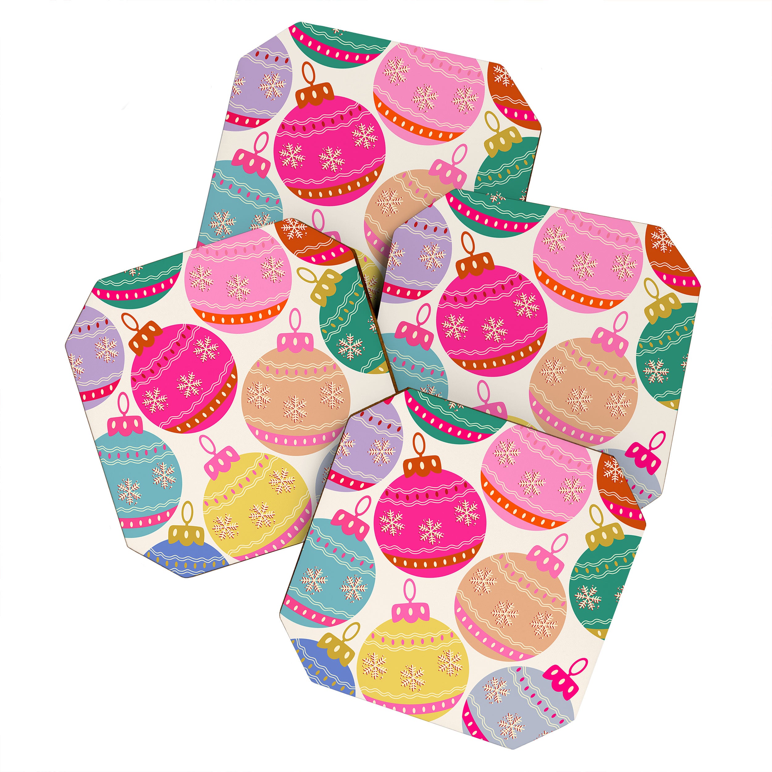 Playful Christmas Baubles Coaster Gallery Image 1