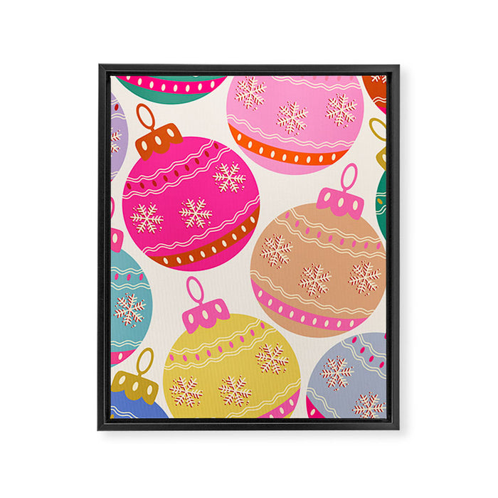 Playful Christmas Baubles Framed Canvas Print Gallery Image 1