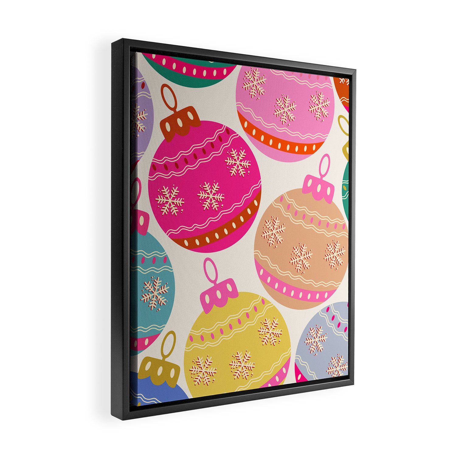 Playful Christmas Baubles Framed Canvas Print Gallery Image 2