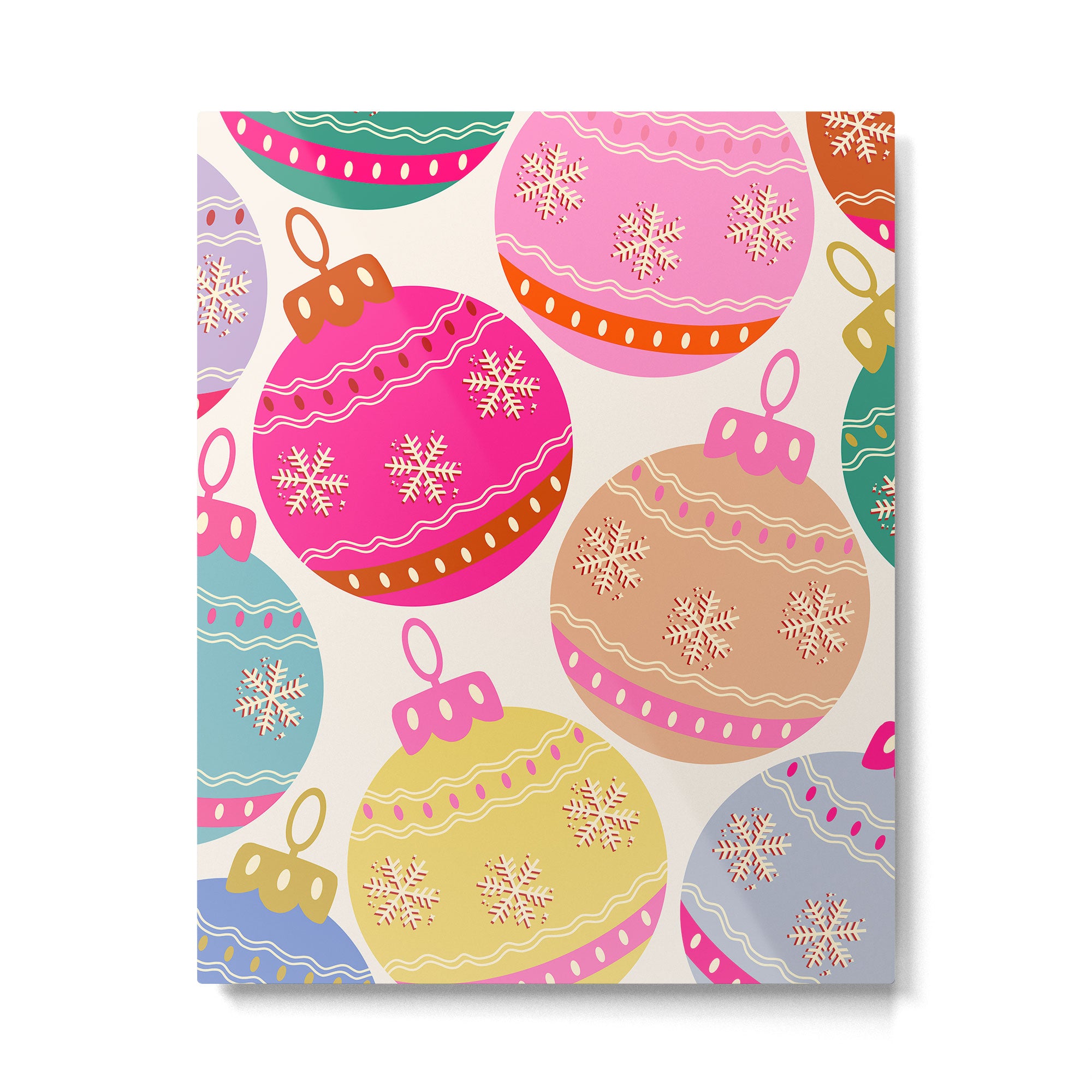 Playful Christmas Baubles Metal Print Gallery Image 4