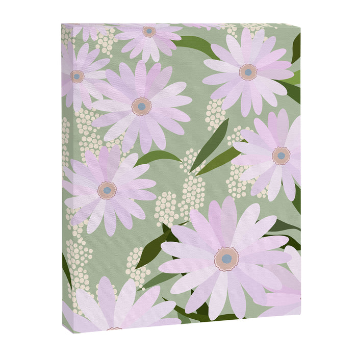 Playful Daisies | 01 - Lilac And Pastel Green Canvas Print Gallery Image 1