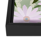 Playful Daisies | 01 - Lilac And Pastel Green Framed Canvas Print Gallery Image 3