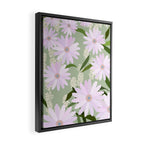 Playful Daisies | 01 - Lilac And Pastel Green Framed Canvas Print Gallery Image 2