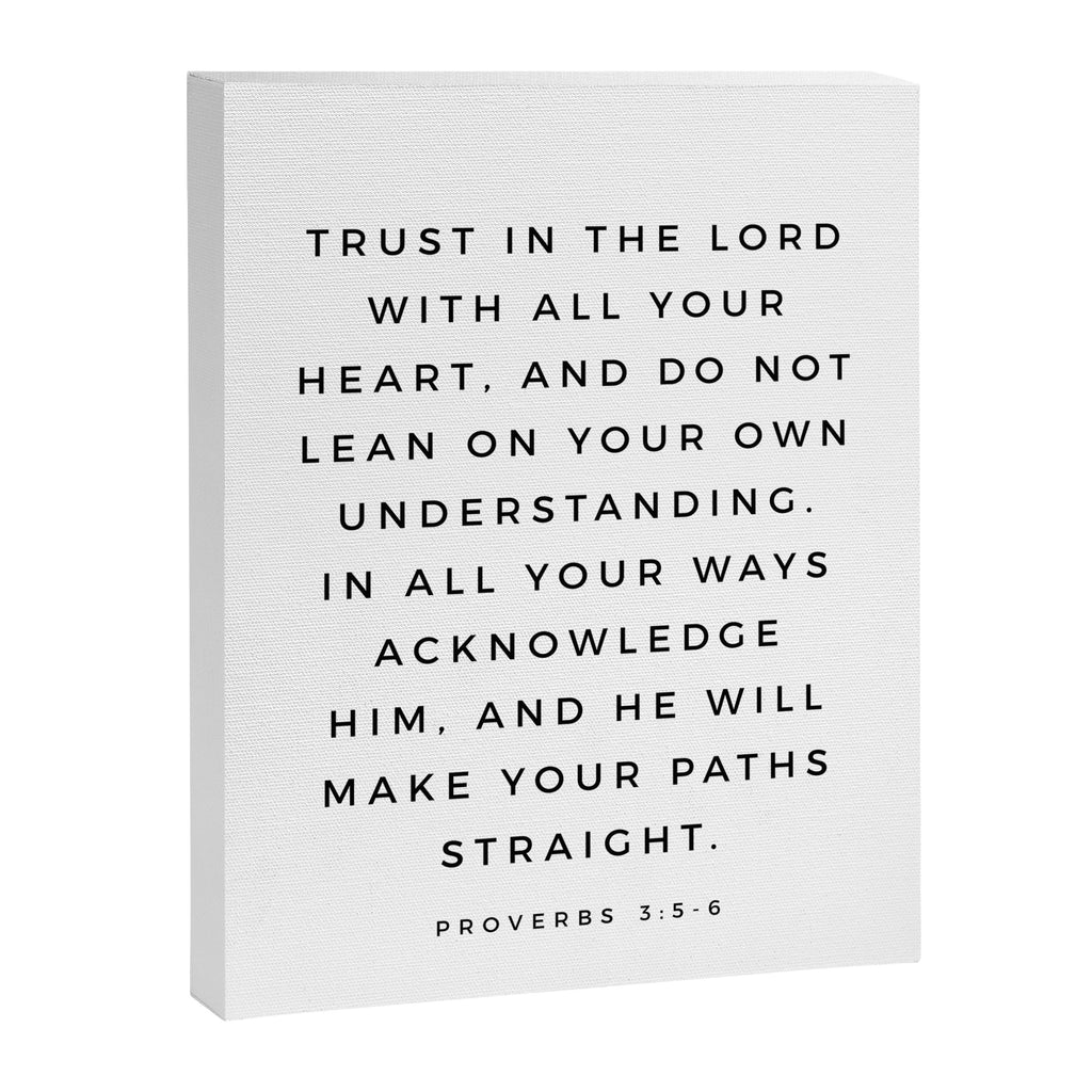 Proverbs 3:5-6 Bible Verse Trust In The Lord With All Your Heart Scripture Christian Wall Decor Canvas Print Gallery Image 6