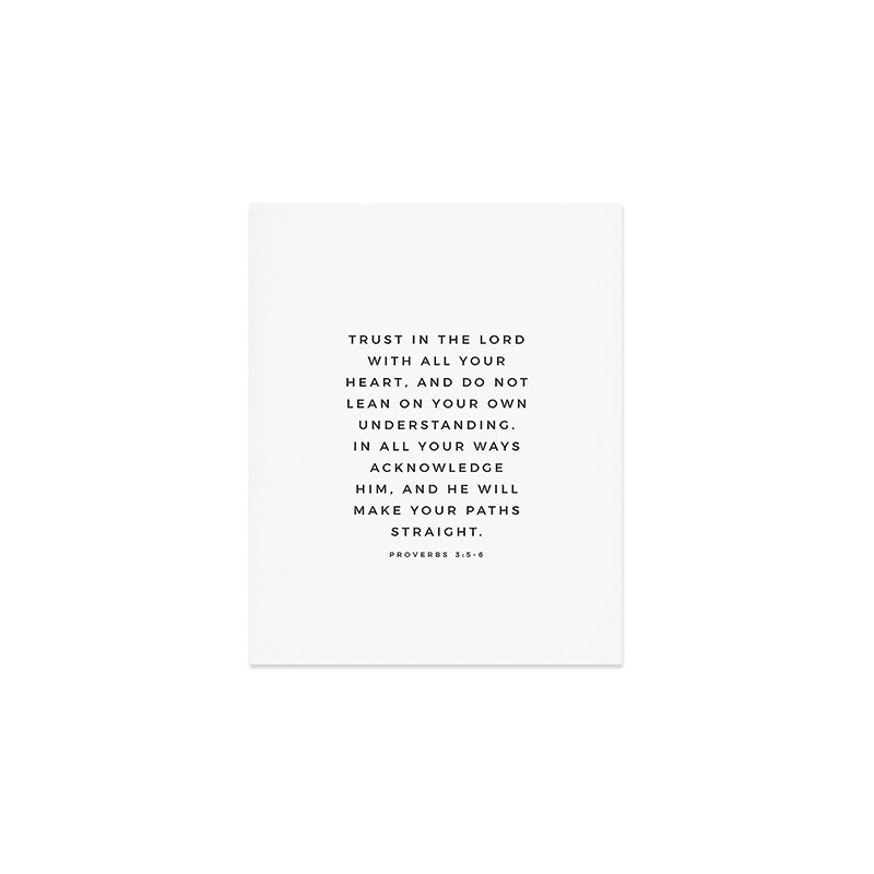 Proverbs 3:5-6 Bible Verse Trust In The Lord With All Your Heart Scripture Christian Wall Decor Art Print Gallery Image 1