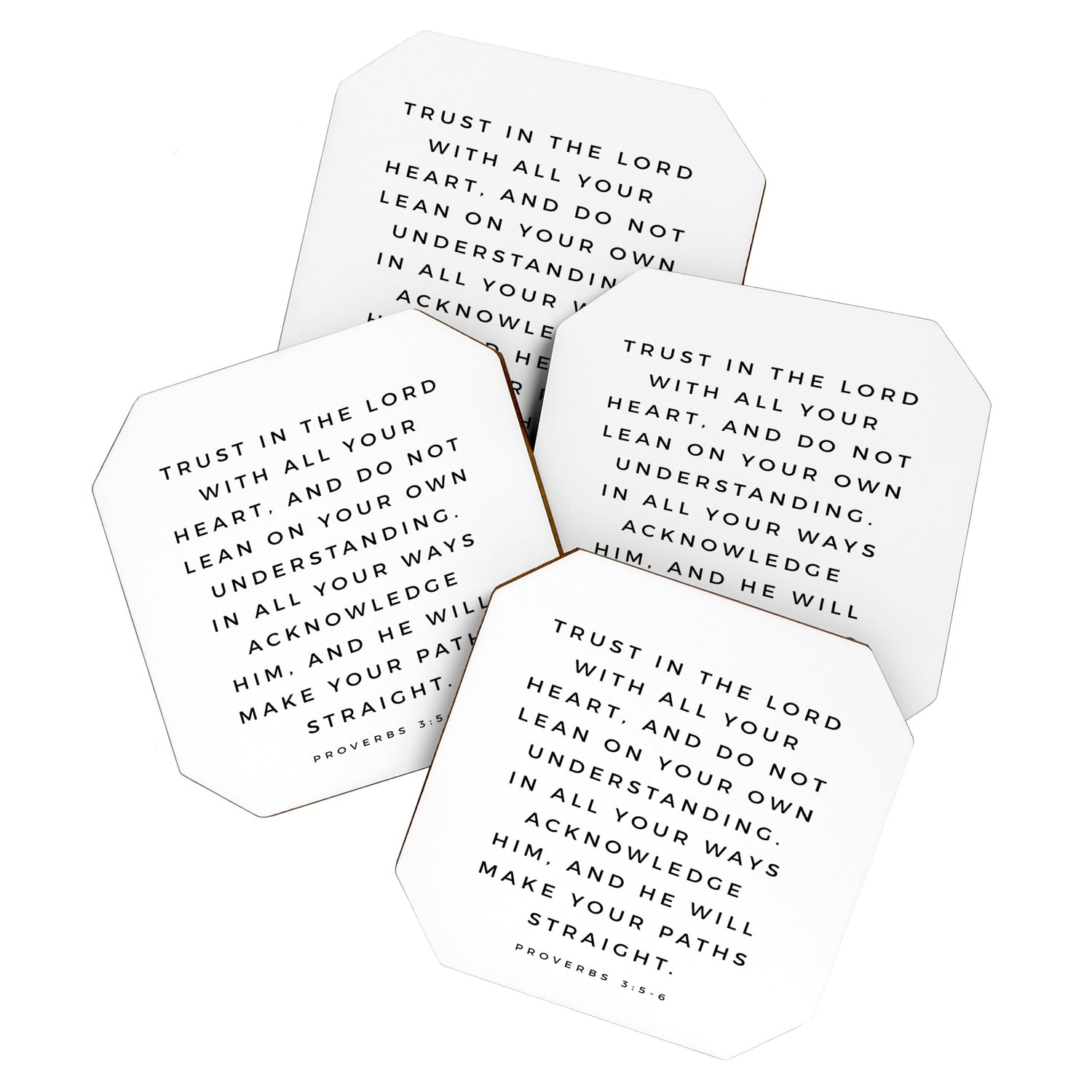 Proverbs 3:5-6 Bible Verse Trust In The Lord With All Your Heart Scripture Christian Wall Decor Coaster Gallery Image 1