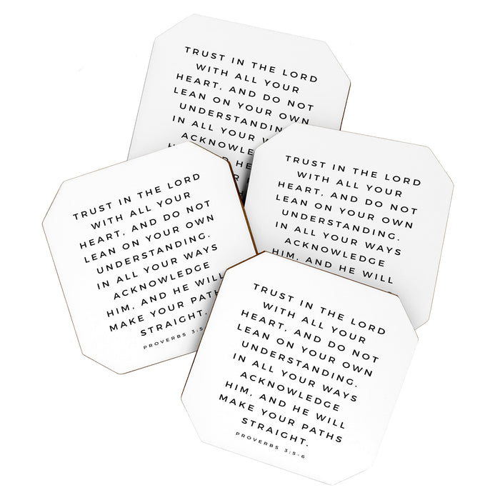 Proverbs 3:5-6 Bible Verse Trust In The Lord With All Your Heart Scripture Christian Wall Decor Coaster Gallery Image 1