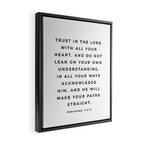 Proverbs 3:5-6 Bible Verse Trust In The Lord With All Your Heart Scripture Christian Wall Decor Framed Canvas Print Gallery Image 2