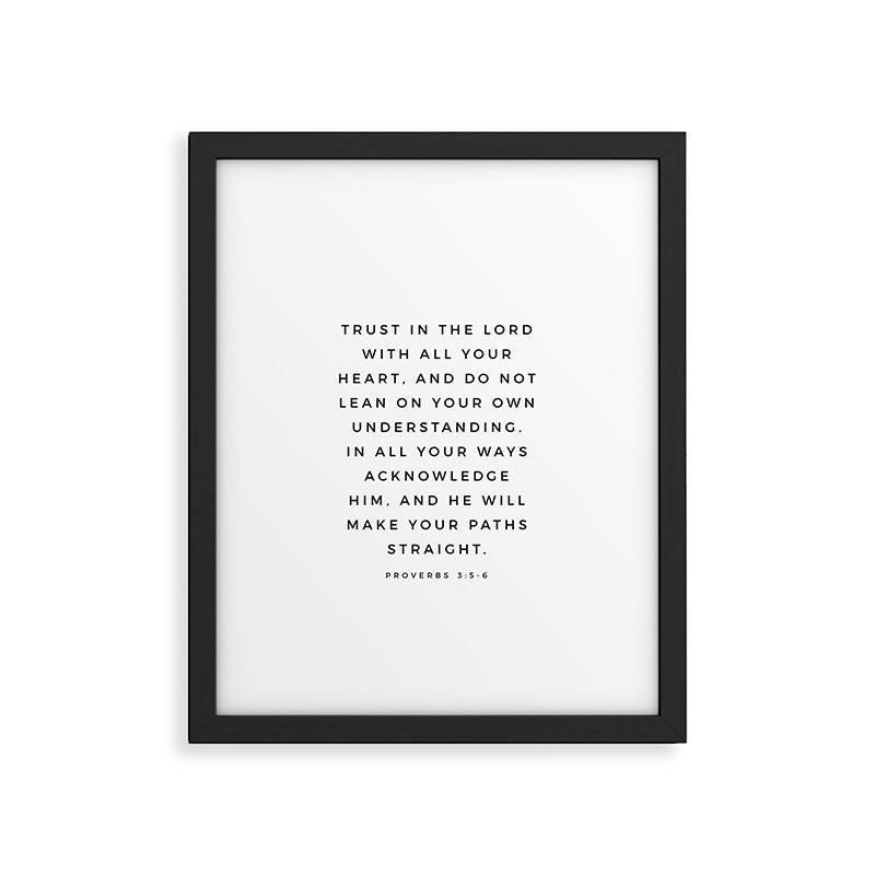 Proverbs 3:5-6 Bible Verse Trust In The Lord With All Your Heart Scripture Christian Wall Decor Framed Art Print Gallery Image 5