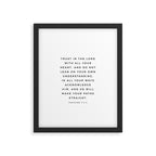 Proverbs 3:5-6 Bible Verse Trust In The Lord With All Your Heart Scripture Christian Wall Decor Framed Art Print Gallery Image 5