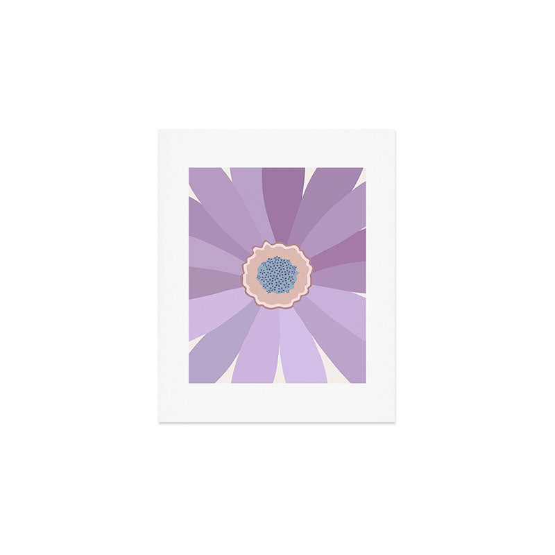 Purple Floral Daisy Art Print Gallery Image 1
