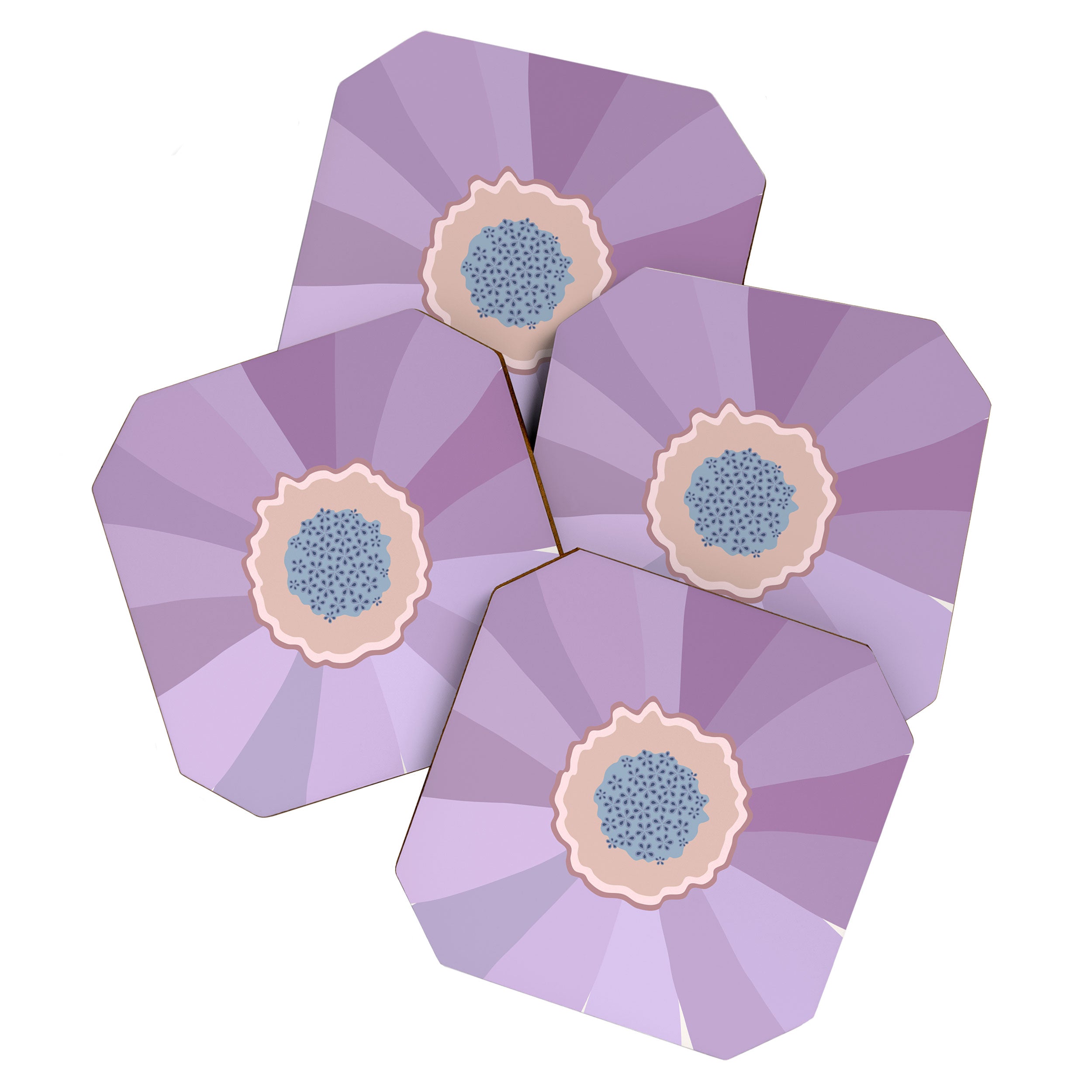 Purple Floral Daisy Coaster Gallery Image 1