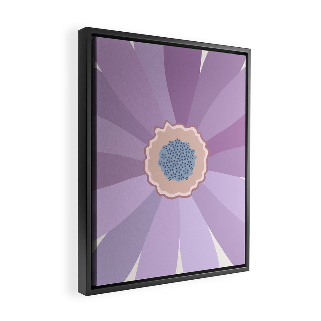 Purple Floral Daisy Framed Canvas Print Gallery Image 2