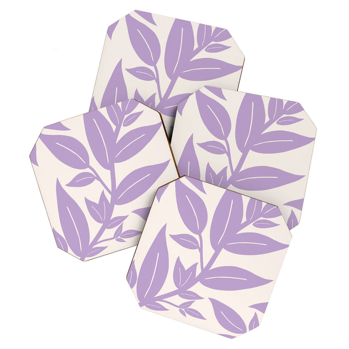 Purple Leaves Botanical Coaster Gallery Image 1