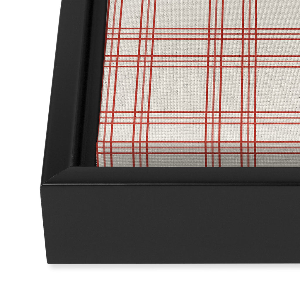 Red And Cream Gingham Framed Canvas Print Gallery Image 3
