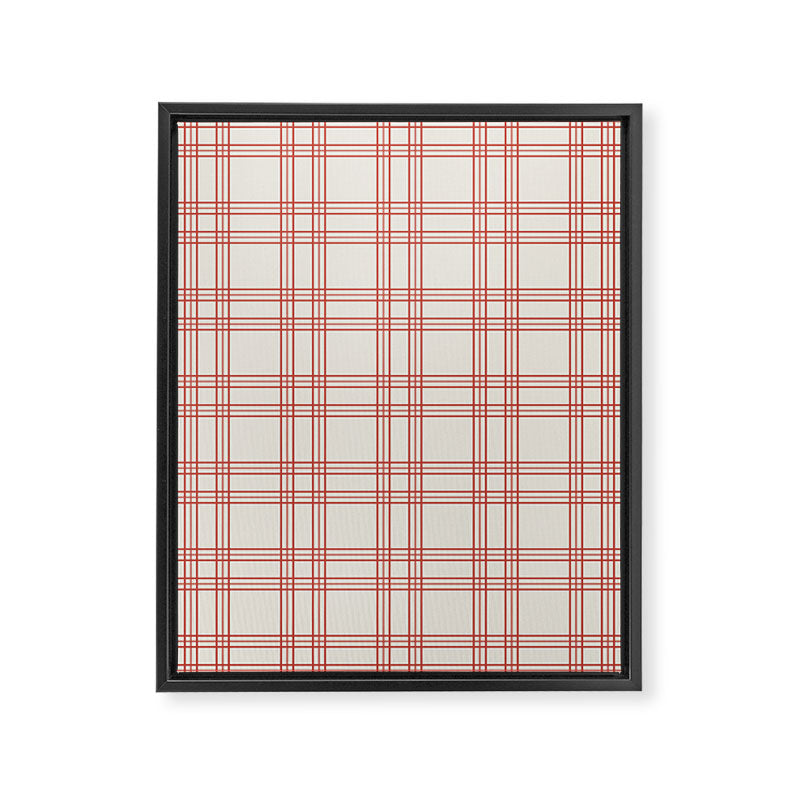 Red And Cream Gingham Framed Canvas Print Gallery Image 6