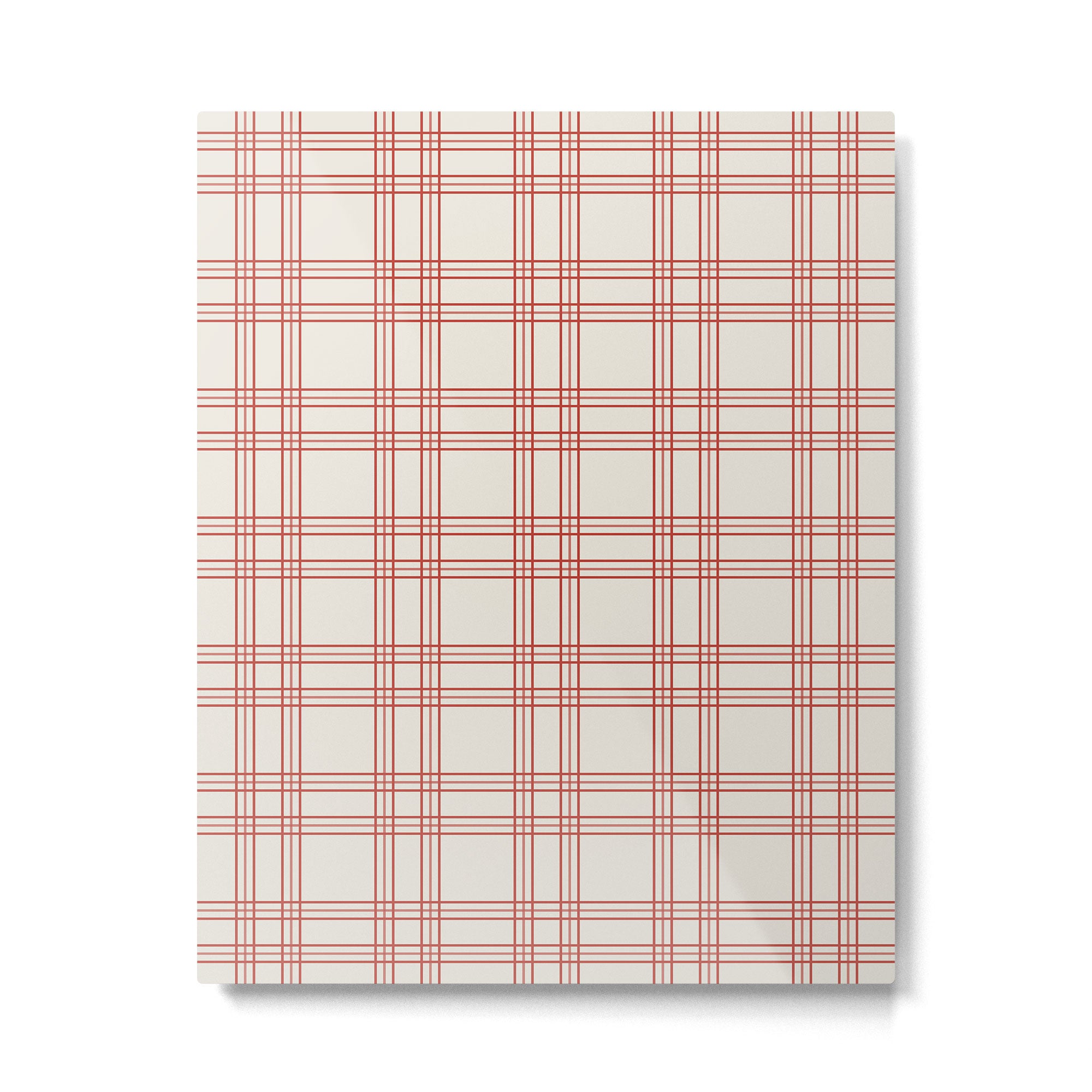 Red And Cream Gingham Metal Print Gallery Image 4