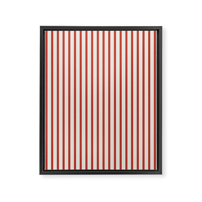 Red And Cream Striped Framed Canvas Print Gallery Image 1