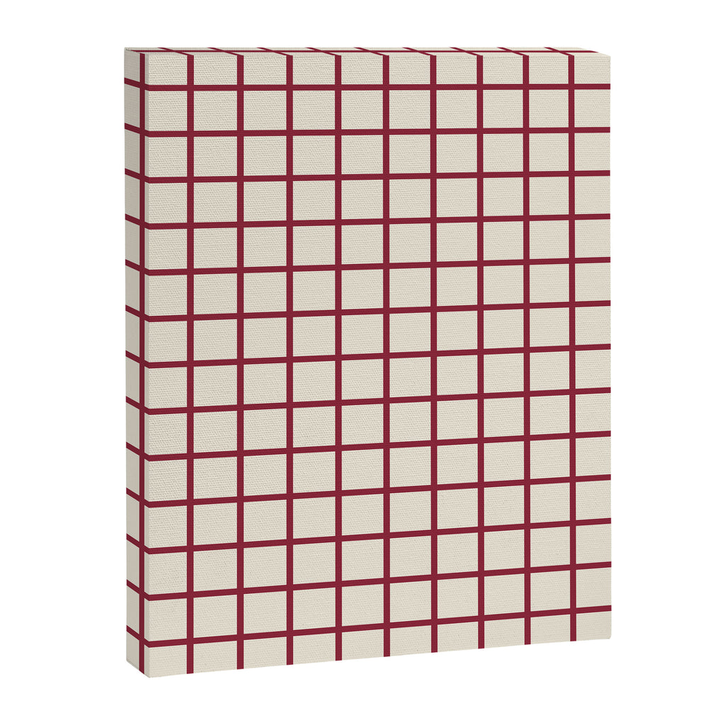 Red On Cream Grid Canvas Print Gallery Image 6