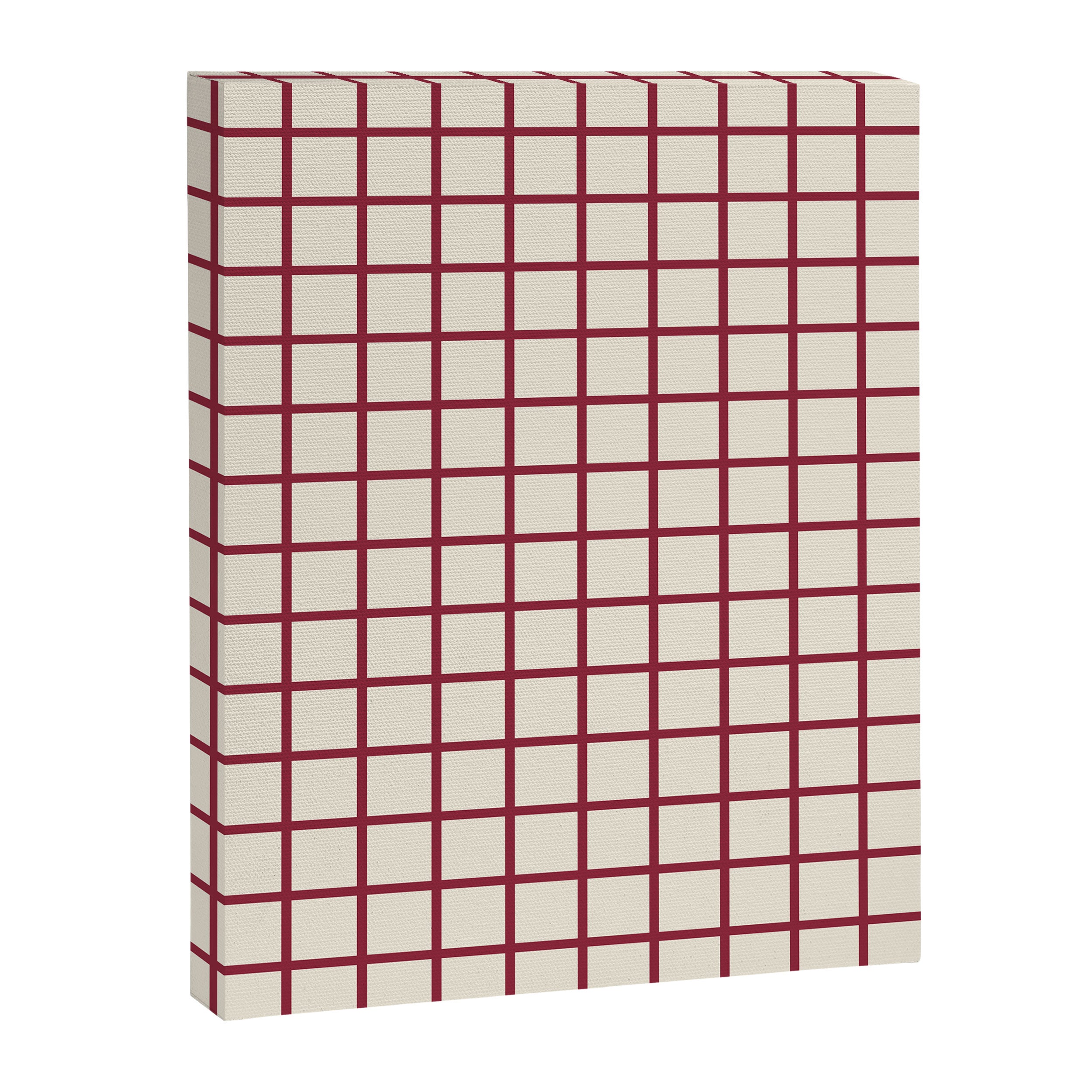 Red On Cream Grid Canvas Print Gallery Image 6