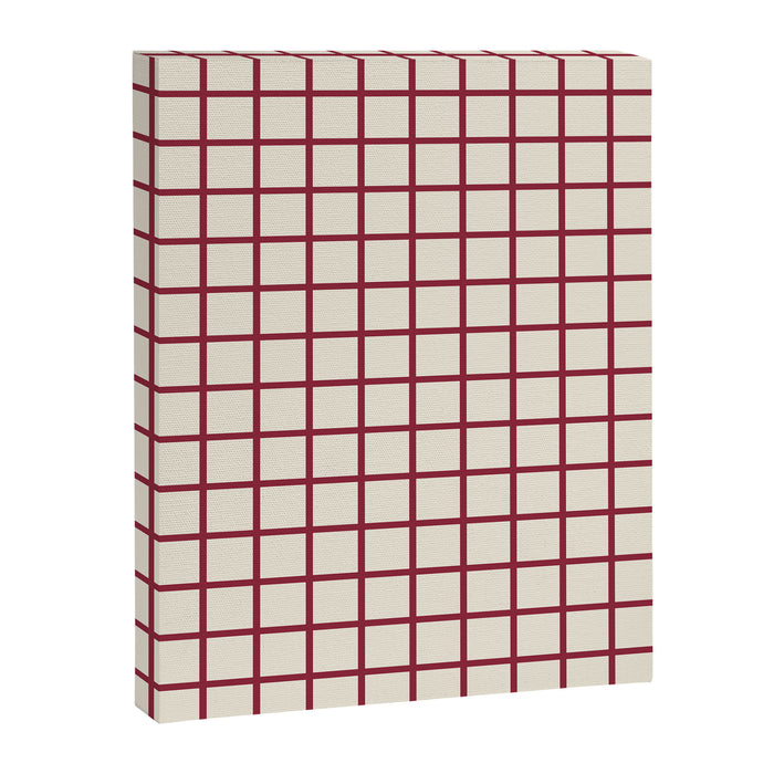 Red On Cream Grid Canvas Print Gallery Image 1