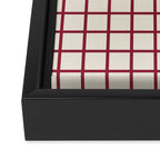 Red On Cream Grid Framed Canvas Print Gallery Image 3