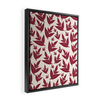 Red On Cream Leaves Framed Canvas Print Gallery Image 2