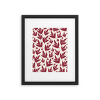 Red On Cream Leaves Framed Art Print Gallery Image 5